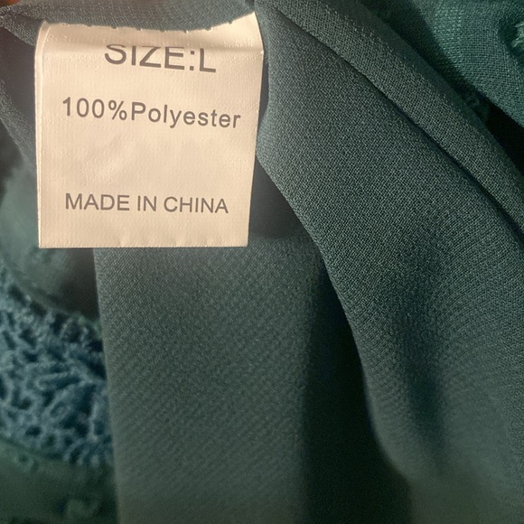 Womens Summer Lace Sleeve V Neck Polka Dot Blouse - Picture 3 of 3